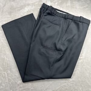 Galls Mens Dress Pants 48 x 32 Black TR605 Flat Front Stretchable Straight Leg